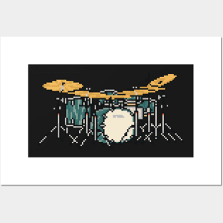 Pixel Blue Steel Drums Posters and Art